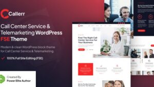 Callerr (v1.0.1) Call Center Service & Telemarketing FSE WordPress Theme