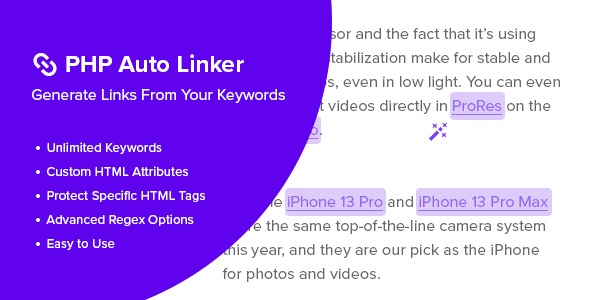PHP Auto Linker - Advanced Keyword Linking v1.05