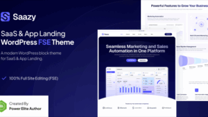 Saazy (v1.0.1) SaaS & App Landing Page WordPress Theme