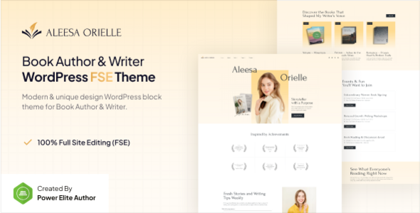 Aleesa (v1.0.1) Book Author & Writer Gutenverse WP Theme