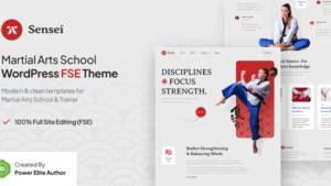 Sensei (v1.0.2) Martial Arts Club & Trainer Gutenverse FSE WordPress Theme