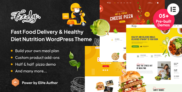 Feedy (v2.0.9) Healthy Fast Food Delivery and Diet Nutrition WordPress Theme
