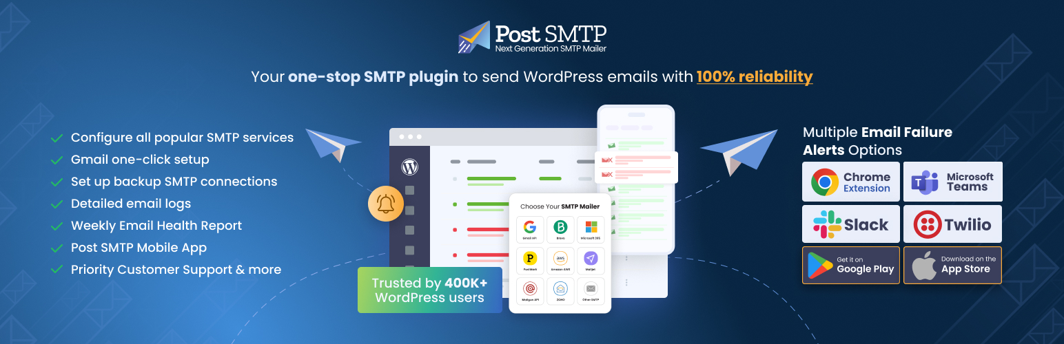 Post SMTP (v3.6.1) Complete SMTP Solution with Logs, Alerts, Backup SMTP & Mobile App