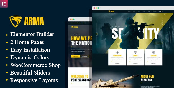 Arma (v1.0.0) Military Service WordPress Theme