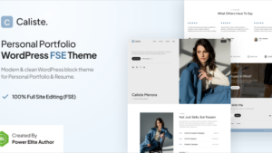Caliste (v1.0.0) Personal Portfolio CV & Resume Gutenverse FSE WordPress Block Theme