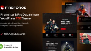Fireforce (v1.0.0) Firefighter Department Gutenverse FSE WordPress Block Theme