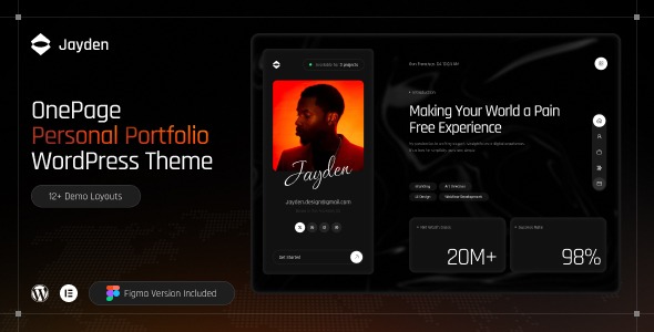 Jayden v1.9 Personal Portfolio WordPress Theme