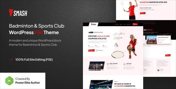Smash v1.0.0 Badminton School & Sports Club WP Theme
