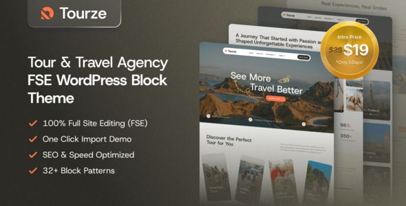 Tourze v1.0.0 Tour Travel Agency WordPress Block Theme