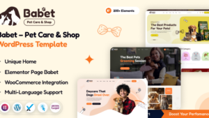 Babet (v1.0.2) Pet Care & Shop WordPress Theme