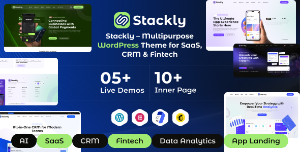 Stackly (v1.0.0) Multipurpose WordPress Theme for SaaS